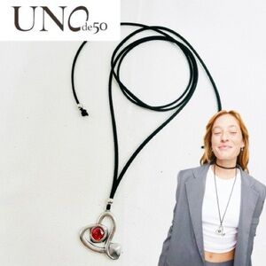 Uni de50 Silver Heart Pendant Necklace